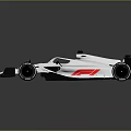 Modern White Formula Style Race Car With Aerodynamic Design Black Spoiler Front Wing And Tires
