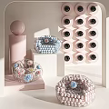 Modern Luxury Transparent Single Sofa With Beaded Decoration And Pink White Sphere Ornaments