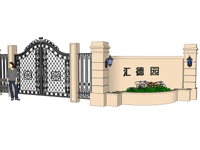 European-style gate residential area side door entrance iron door model