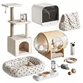 Stylish Pet Carrier With Cat Tree Pet Bed Toys And Feeder For Cats