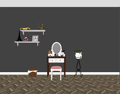 European-style dresser 3d model European-style dresser 3d model