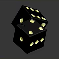 Black Dice With Yellow Dots Practical Household Items For Games And Entertainment