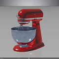 Sleek Red Stand Mixer Featuring Shiny Silver Mixing Bowl And Smooth Base Design