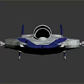 Sci Fi Blue And Silver Spaceship Model With Futuristic Wings And Cockpit 3d model