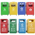 Modern trash can sorting trash can outdoor trash can cartoon trash can metal trash can plastic trash can 3d model