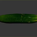 Whole Fresh Green Cucumber with Smooth Skin and Reflection Isolated on Dark Background