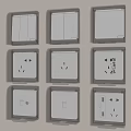 Modern switch socket waterproof switch socket box 3d model