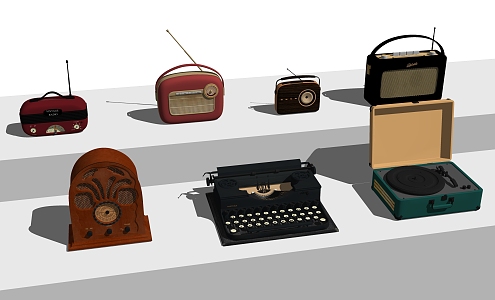 Modern radio classical digital equipment 3d model