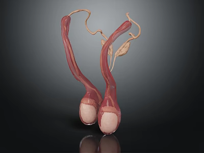 Anatomical 3D Rendering of Male Reproductive Organs Testes and Epididymis 3d model