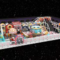Colorful Indoor Playground Equipment With Carousel Slide Play Area And Decorations