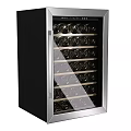 Modern Stainless Steel Wine Cooler With Glass Door And Wine Bottle Storage