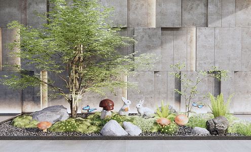 Modern Landscape Sketches Courtyard Landscape Sketches Mushroom Rabbit Landscape Plants Landscape Bryophytes Flowers Landscape Trees Stone 3d model