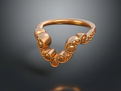 High Quality Golden Decorative Hardware Tools With Intricate Carved Patterns 3d model