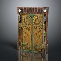 Vintage Carved Double Door With Intricate Wood Carvings And Decorative Details