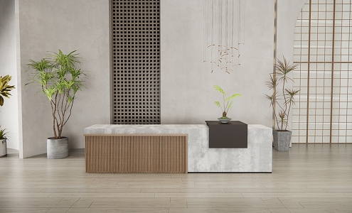 Modern reception desk 3d model