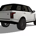 White Range Rover SUV with Off Road Tires and Luxury Exterior Design