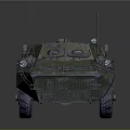 Green Armored Military Vehicle 0423 With Four Wheeled Design And Mounted Equipment