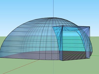 Modern Icehouse Stadium Appearance Dome Planetarium Radio Telescope model