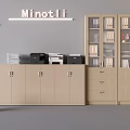 Minotli Wooden File Cabinets With Glass Doors For Office Document Storage
