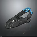 Futuristic Nova Spaceship With Sleek Design Blue Accent Lights And Gray Blue Color Scheme