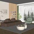 Modern Sofa Coffee Table Combination Home Sofa Coffee Table Combination 3d model