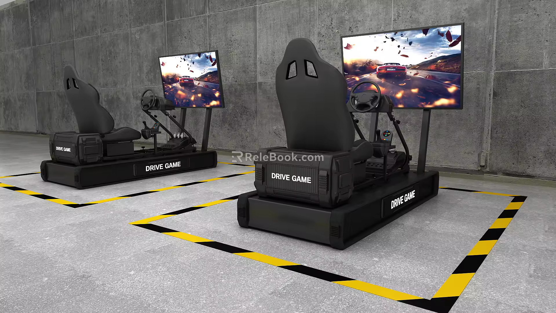 Modern game console driving game 3d model
