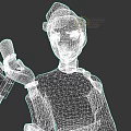 Animated Game Movie Character With Blonde Braided Hair Black Turtleneck Brown Gloves And Tool