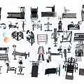 Various Types of Sports Equipment Including Treadmills Dumbbells Exercise Bikes Weight Benches and Yoga Balls