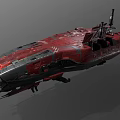Red And Black Futuristic Interstellar Spaceship Design For Cosmic Exploration 3d model