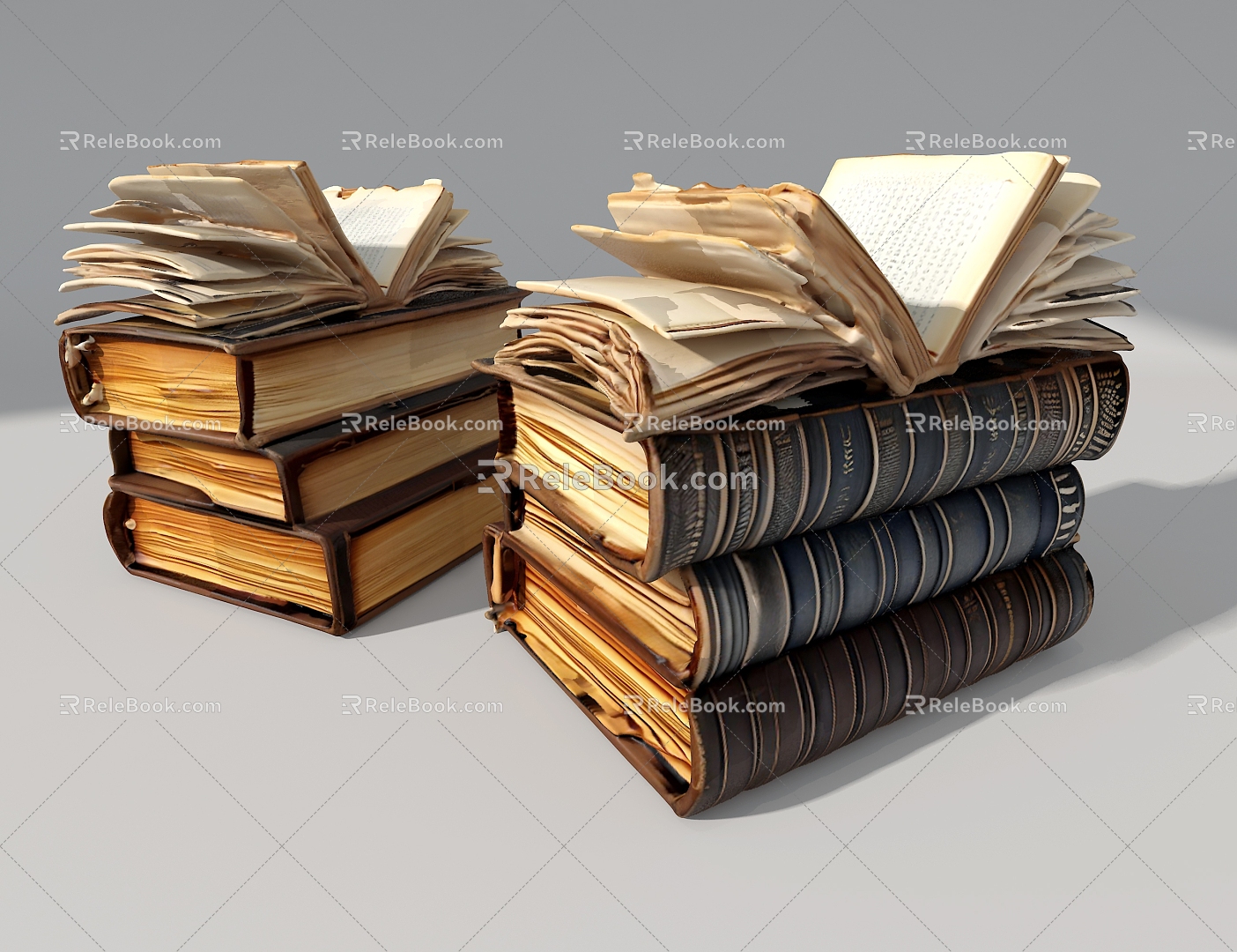 Old Books 3d model