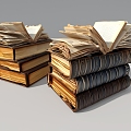 Old Books 3d model