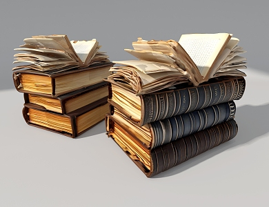 Old Books 3d model