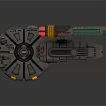 Futuristic Cosmic Spaceship Design With Cockpit Engines Red Lights And Gray Body