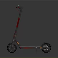 Modern Sports Equipment Electric Scooter With Red Handlebar And Two Wheels Design