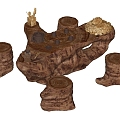 New Chinese Tea Table Root Carving Tea Table 3d model