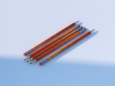 Pen Brush Pencil Stationery 3d model