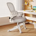 Modern Home Office Desk And Chair Set With White Frame And Comfortable Mesh Back