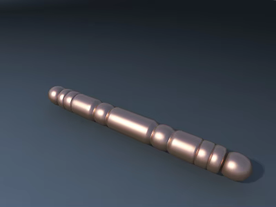 Shiny Metallic Long Segmented Weapon with 3D Model Design and Cylindrical Segments Structure 3d model