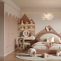 Cozy Kids Bedroom Interior Design With Unique Headboard Round Rug And Teddy Bears