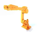 Smart Yellow Industrial Robotic Arm with High Precision Movement System 3d model
