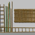 Bamboo Garden Decor With Ladders Poles Fence Panels And Shelves