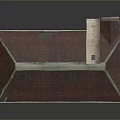 Small House Model With Red Roof Brick Chimney Beige Walls And Windows Reflection