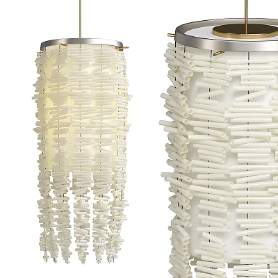 Modern White Strand Pendant Chandelier Design Elegant Ceiling Light Fixture 3d model