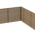 Wooden Slatted Fence with L Shaped Corner Design for Outdoor Spaces