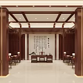 New Chinese Style Painting and Calligraphy Room Study 3d model