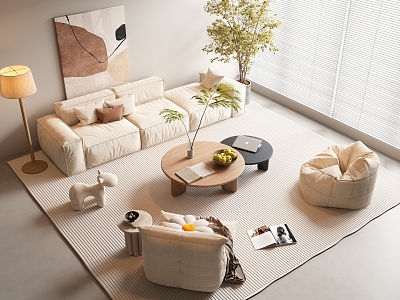 Modern Cream Style Sofa Coffee Table Combination Cream Sofa Coffee Table Combination model