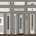 Various Styles of Air Conditioners and Fans with Wall Mounted and Standing Designs