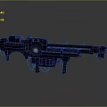 Futuristic Sci Fi Weapon With Blue Glowing Accents And Advanced Mechanical Structure 3d model