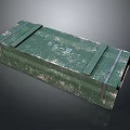 Worn Green Wooden Box With Metal Straps And Number 25 8 For Daily Use