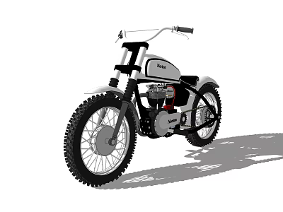 Vintage Classic Motorcycle With Retro Design Large Tires And Classic Engine Details 3d model